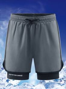 3 piezas Pantalones cortos de verano para hombre para deportes al aire libre, pantalones cortos casuales de cintura elástica transpirables hasta la rodilla