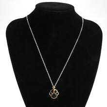 Collar relicario para cenizas de mascotas, colgante en forma de huella y urna, color dorado. - Dorado - Ver 3