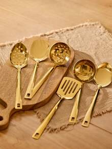 Cirelle 6 件套不锈钢共享服务餐具套装，包括汤匙、公勺和公叉，适用于家庭、厨房、酒店、自助餐和宴会、厨房、圣诞礼物、拉玛厨房必需品、厨房使用、高端餐厅用品、乔迁礼物、派对使用、家庭用餐