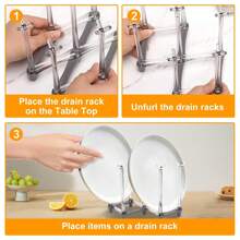 Taza invertida para drenar, puede sostener 7 tazas, escurridor plegable y fácil de transportar, accesorio para escurrir tazas de agua y café, escurridor invertido, estante de almacenamiento, taza de almacenamiento, estante colgante, función simple invertida y ajustable, escurridor de platos, se adapta a diferentes formas y necesidades de tazas, tanto tazas altas como cortas están disponibles, fácil de limpiar, sin grietas, adecuado para restaurantes/cocinas/bares