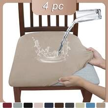 6 pièces Housse de siège de chaise universelle imperméable en soie de lait, housse de siège de chaise de couleur unie brossée et très élastique, housse de chaise douce et confortable, anti-poussière et anti-salissure, convenant aux chaises de salle à manger, aux bureaux et à la décoration de la maison, housses de chaises de salle à manger, ensemble de 4 housses de chaises de salle à manger