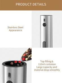 CLITON Zestaw elektrycznych młynków do soli i pieprzu z akumulatorem i automatycznym oświetleniem LED – obsługa jedną ręką, podwójna podstawa ładująca i regulowana grubość – najwyższej jakości automatyczne młynki do przypraw (1 szt., 2 szt., 2 opakowania)