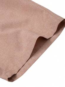 Men's Summer Casual Linen Bermuda Shorts With Slant Pockets, Button Waistband, Drawstring, Retro Solid Color For Office, Basketball, Gifts For Husband Or Boyfriend - Pink - View 6