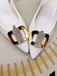 2 件可拆卸水钻鞋夹，DIY 鞋配件适用于工作、婚礼、派对、各种鞋子、包包、帽子、服装装饰、女士鞋配件