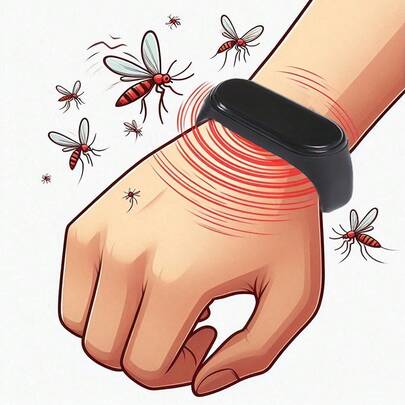 1 st herrklocka med myggmedel, tekniskt myggmedel, myggmedel/armband/klocka för kvinnor, fysiskt mygg- och insektsmedel, bärbar, modern, kemiskt friktionsfri, justerbar storlek. Lämplig för: utomhus/fiske/resor/klättring/hushåll. Present till familj och vänner, stöter bort myggor på sommaren, flera färger tillgängliga, unisex