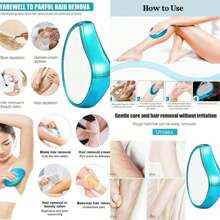 Dispositivo unisex de eliminación de vello con cristal, removedor de vello portátil y suave, reduce la irritación de la piel, asistencia de espejo nano para una eliminación suave, exfoliante, reutilizable para piernas, brazos y espalda, herramienta de depilación para el hogar
