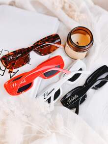 5 件/3 件/1 件个性化字母/数字字母印花时尚眼镜，豹纹户外防紫外线眼镜，适合单身派对、婚礼、海滩度假、休闲购物、女孩、妈妈、女友礼物 - 彩色 - 查看 5