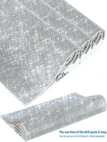1pc Shiny Crystal Rhinestone Sticker, DIY Decor For Car, Furniture, Cup, Photo Frame, Self-Adhesive Glitter Jewel Sticker, 4.5 X 9.37 Inch/8.96 X 9.37 Inch (White) - White - View 2