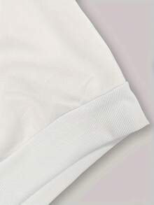 Sweat-shirt-shirt imprimé unisexe avec épaules superposées, pull ample à manches longues et col rond décontracté pour hommes en automne et hiver, vêtement quotidien pour hommes - Blanc - Voir 5