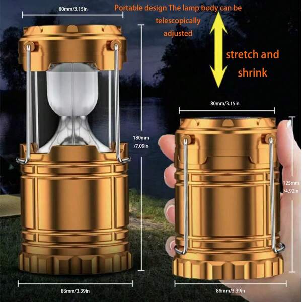 1 Stück multifunktionale Solarlampe, Campingscheinwerfer, aufladbarer Powerbank, Notfall Tischlampe, geeignet für Garten, Hof, Camping, Wandern, Nachtradfahren, Angeln