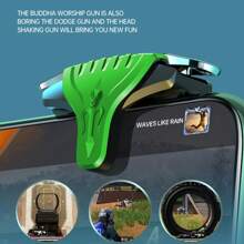 2pcs Green K-1 Game Assist Mechanical Press Linked Chicken Eating Device, Game Press Keys, No Battery Mechanical Keys For Android/IPhone Phones