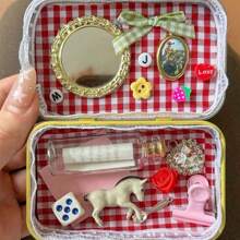 1set Miniature Floral Tin Boxes - Decorative Metal Jewelry Organizers With Hinged Lids, Compact Trinket Storage Containers, Ideal For Mother's Day Gifts, Small Party Favors, And DIY Crafts