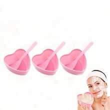 Bộ 3/6/10 tô trộn mặt nạ hình trái tim màu hồng kèm thìa - Dụng cụ chăm sóc da DIY bằng nhựa, thích hợp sử dụng tại nhà và salon, bộ tô trộn mặt nạ và que trộn mặt nạ, dụng cụ làm đẹp cho salon. - Hồng - Xem 7