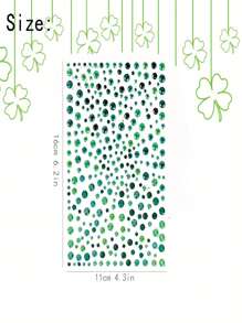 1 Foglio di 325 pezzi di cristalli imitazione sfumati in verde, adatti per trucco rapido, decorazione degli occhi e adesivi per unghie 3D, perfetti come gadget per feste