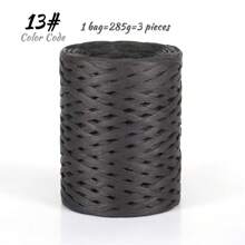 285g Raffia Yarn, Handmade DIY Knitting Bamboo Fiber Paper Yarn, Colored Bundling Ropes For Gift Box, Used For Making Summer Sun Hats, Slippers, Storage Baskets, Bags, Hanging Decorations And More. 1 Bag = 285g = 3 Pieces