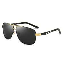 Retro Men's Pilot Metal Polarized Fashion Glasses Fashion Elegant Fashion Glasses Popular Mirror Stylish Lens Driving Bicycle Outdoor Activities Fishing Sports Fashion Glasses For Summer Beach Vacation,Outdoor,Travel