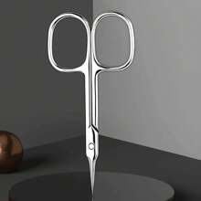 1pc Professional Stainless Steel Mini Scissors With Curved Sharp Blades And Comfortable Handle, Suitable For Home Nail And Callus Trimming
