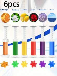 84/14 Floral Toilet Cleaning Gel - Air Freshener, Effective Deodorizer, Long-Lasting Fragrance, Suitable For Bathroom And Toilet, 6 Color & Scent Options, Printed Toilet Cleaning Gel, Floral Toilet Odor Eliminator (1 Sheet Contains 14 Flowers) - Solid Color - View 6