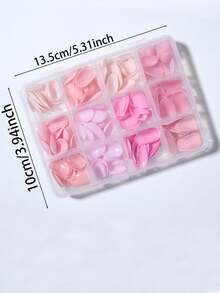 288pcs (12 Mixed Colors) Short Oval Matte Nude Macaron Candy Color Spring/Summer Medium-Long Almond Shape Acrylic Fake Nails With Storage Box - Multicolor - View 5