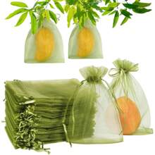 50pcs Plant Protection Bags, Plant Support Bags, Grape Protection Bags, Fruit & Vegetable Protection Bags. For Growing Protection Of Strawberries, Lychee, Citrus, Grapes, Apples, Pears, Cherries, Blackberries, And Other Fruits, Drawstring Net Bags, Anti-Bird, Anti-Insect, Anti-Animal Chewing