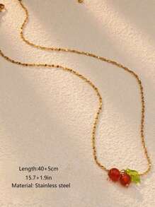 Słodki i piękny owocowy naszyjnik dla nastolatek i studentów, idealny prezent, stal nierdzewna