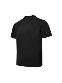 2pcs Classic Grey & Black Short Sleeve T-Shirts, Summer Quick Dry Breathable Soft Comfortable Fabric, Suitable For Casual & Sports Occasions