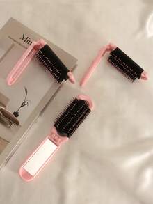 1支粉色蝴蝶图案折叠梳，带镜子，小巧便携，返校季、旅行度假必备，美发配件，木梳，发刷，梳子，理发师，后梳，梳子，梳头发，卷发梳，解结梳，球形梳，迷你发刷，卷发产品，圣诞节，美发，木梳，发刷，迷你发刷，解结梳，卷发梳，美发工具，小梳子，迷你发刷，发型，美发，发刷，后梳，造型梳，卷发梳，边缘梳，发梳，梳头发，发刷套装，梳头发，卷发梳，解结梳，女士发刷，头发，旅行，美发产品，美发工具，美发用品，理发师，理发师配件，理发店，美发设备 - 彩色 - 查看 7
