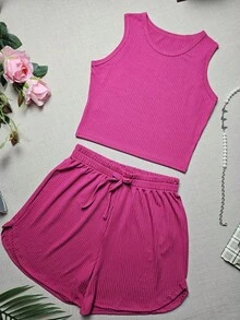 Women Two-piece Outfits - Màu Hồng Tươi - Xem 1