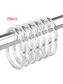 12/24 件透明塑料浴帘环、C 型浴室窗帘挂钩、耐用防锈的易于滑动的浴帘挂钩、浴室必需品母亲节鲜花、给妈妈的个性化礼物、最后一分钟的礼物、母亲节创意、母亲节礼物、给妈妈的手工卡片、50 美元以下最佳母亲节礼物家居浴室装饰秋季装饰浴室配件返校