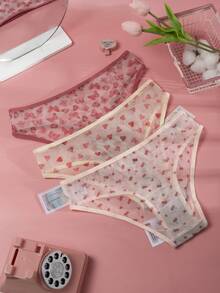 3pcs Set Fruit & Butterfly Print Comfy Minimalist Casual/Sportswear Women Underwear Briefs Bikini, Sexy - Multicolor - View 2