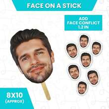 Custom Big Head Cutout On A Stick, Personalized Big Head, Fat Heads, Fun Face, Face On A Stick Cutouts, Party Fun, Party Decor, Upload Your Own Photo, Cardstock - Multicolor - View 2