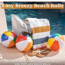 1/3/5/9/10个装沙滩球,夏季充气六色彩虹泳池水上派对装饰,适用于草坪、沙滩、沙滩团队游戏、礼品、派对用品、沙滩必备品、泳池游戏、游泳游戏、充气游戏 - 彩色 - 查看 8