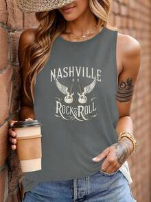 Chaleco de mujer de GUITARRAS NASHVILLE Rock Roll - Gris - Ver 1