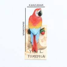 鹦鹉冰箱贴、逼真动物磁性贴纸、鸟类装饰、家居装饰、厨房装饰品、动物园礼品 - 彩色 - 查看 15