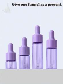 1pc/3pcs 5ml 10ml 15ml 20ml Purple Dropper Bottles Refillable Purple Lid Cosmetic Container Glass Aromatherapy Liquid For Essential Massage Oil Pipette - Multicolor - View 2