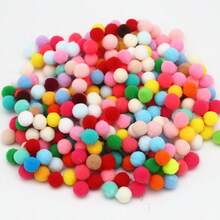 迷你绒球 10 毫米彩色绒球 1 厘米柔软毛绒球 适用于 DIY 艺术工艺品项目用品派对家居装饰 300 个（20 克） - 彩色 - 查看 5