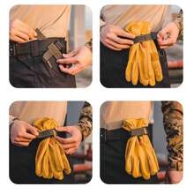 1 pezzo Moschettone multifunzionale da esterno con portachiavi, corda in nylon, cinturino di fissaggio e gancio appendiaglio per guanti da campeggio