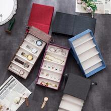 5-Compartment Luxury Oxford Cloth Standing Storage Box, Multi-Functional Large Capacity, Unisex Design! Organize Glasses, Jewelry, Hair Accessories, Watches, Keep Space Neat And Clear, Multi-Compartment Design For Better Classification, Bid Farewell To Clutter, Minimalist High-End Aesthetic Storage Solution