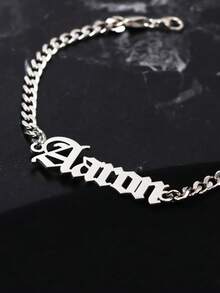 Vòng tay tên tùy chỉnh bằng thép không gỉ thủ công tùy chỉnh Vòng tay chuỗi NK màu bạc Vòng tay logo tên khắc cho nam nữ Trang sức Phụ kiện Hip Hop cổ điển Quà tặng sinh nhật trong hộp quà Phong cách, Thời trang mùa thu, Thường ngày, Cổ điển, Tiền cũ, Hợp đồng, Đơn giản, Tùy chỉnh cho cả nam và nữ - Bạc - Xem 2