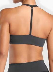 6pecil Schicker Sport-BH mit Haternacken und Frontverschluss, verstellbaren Rückenträgern, weichem, hochwertigem Material, bietet Komfort und Unterstützung für Fitness, Yoga, Laufen und lässiges Tragen