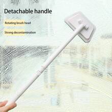 2 Set Of 8pcs Detachable Long Handled Bathtub Brushes (Black+Hite Handle+6 Replacement Sponges) Multi-Purpose Ceramic Tile Sponge Brushes, Glass Cleaning Brushes, Household Floor Brushes