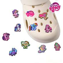 MY LITTLE PONY 1pc/12pcs My Little Pony Cute Cartoon Character Twilight Sparkle, Rainbow Dash, Pinkie Pie, Fluttershy Jelly Shoes, Shoe Flower & Shoe Charms
