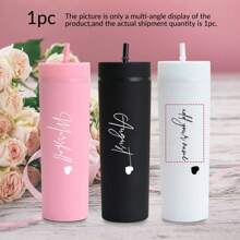 1 Stück personalisierter Name Schlanker Becher, 16oz doppelwandiger mattierter Acryl Schlanker Becher, Urlaubsgeschenk, Valentinstag Geschenk, Überraschungsgeschenk für sie, Büro Kaffeetasse für Zuhause, Outdoor Reise Wasserflasche, Geburtstag, Einzigartig, Ideale Geschenke für ihn zum Valentinstag, Muttertag, Geburtstag, Vatertag, Abschluss, Hochzeit, Einweihungsparty, Hochzeitsartikel