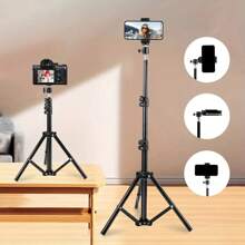43.3 Inch Tall Selfie Tripod Stand, Suitable For Selfie, Live Streaming And Group Shots Compatible With IPhone, Android Phone, Gift For Birthday, Family, Friends Phone Holder, Phone Stand, Phone Accessories