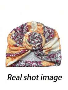 1 件儿童癌症头饰非洲结预绑头巾柔软弹力头巾，适合男孩女孩，随机产品标签