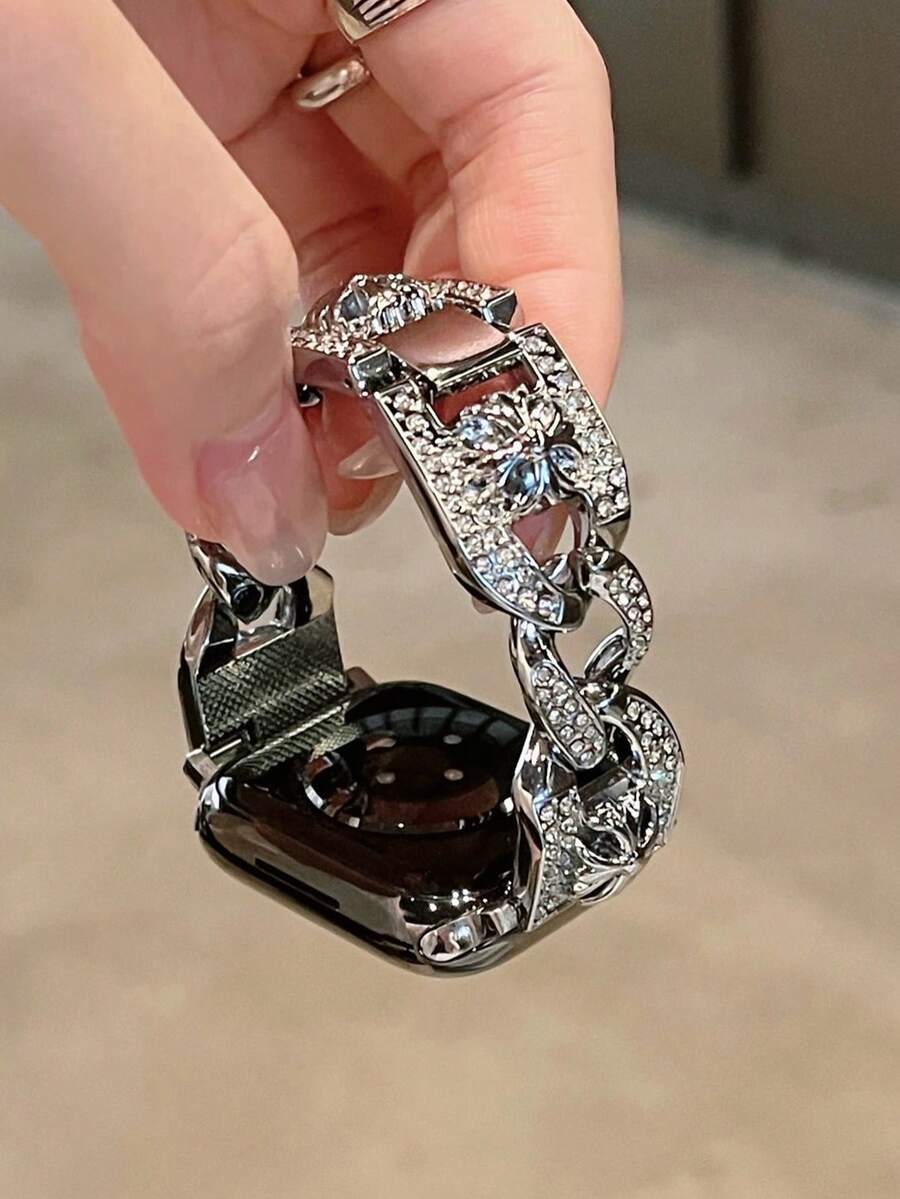 1pc Metal Chain Band, Fashion Blogger Must-Have, Compatible With 40mm, 41mm, 42mm, 44mm, 45mm, 46mm Series, Suitable For Men And Women