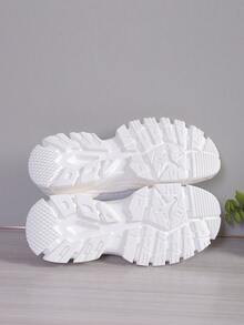 24pcs Women's Color Block Pattern Letter Lightweight Road Running Sneakers - White - View 7
