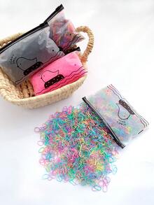 2000/4000 cái/bộ Dây buộc tóc nhiều màu dùng một lần cho bé gái - Nhiều màu - Xem 5