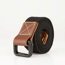 Casual Canvas Belt With Buckle, Suitable For Teens, Students, Military Training, Unisex