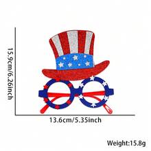 新款派对眼镜、爱国眼镜、摄影道具、红蓝白主题派对、周年纪念装饰万圣节 - 多色 - 查看 1